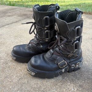 Pair of use New Rock Reactor boots